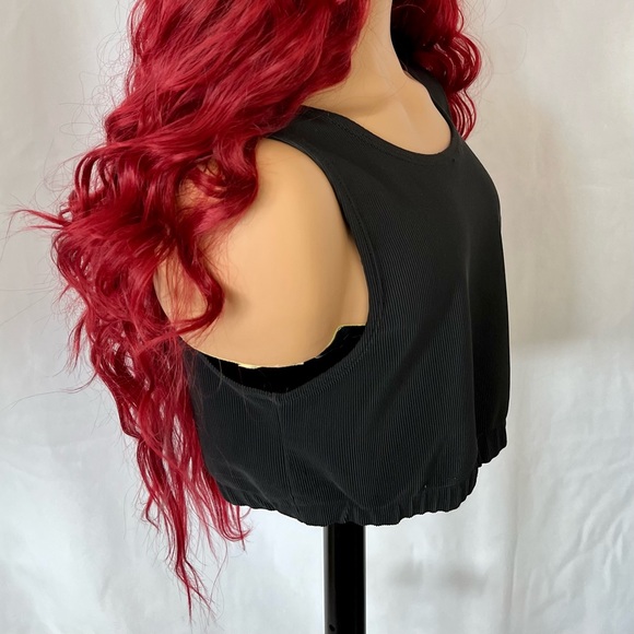 A Fabulous 24” Ruby Red 13x2.5 Premium Fiber Lace Front Wig - Daily Wear/Events - Picture 8 of 15
